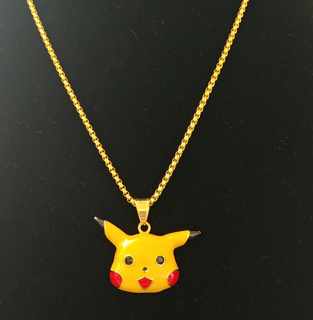 Yellow Pikachu Pendant Necklace 40$